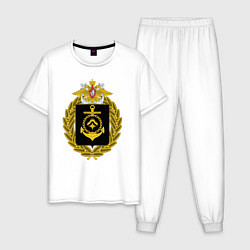 Пижама хлопковая мужская СЕВЕРНЫЙ ФЛОТ ВМФ РОССИИ, цвет: белый