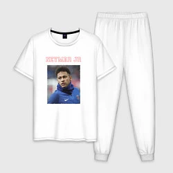 Пижама хлопковая мужская Неймар Neymar, цвет: белый