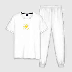 Пижама хлопковая мужская Солнышко, цвет: белый