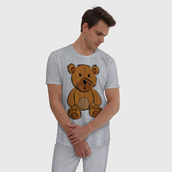 Пижама хлопковая мужская Плюшевый медведь, цвет: меланж — фото 2