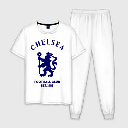 Пижама хлопковая мужская Chelsea Est. 1905 цвета белый — фото 1