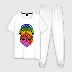 Пижама хлопковая мужская Меломан, цвет: белый