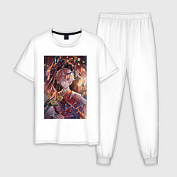 Пижама хлопковая мужская Tartaglia fan art, цвет: белый