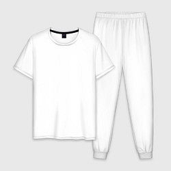 Пижама хлопковая мужская FFDP 5FDP, цвет: белый