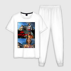 Пижама хлопковая мужская Dead Island Мертвый остров, цвет: белый
