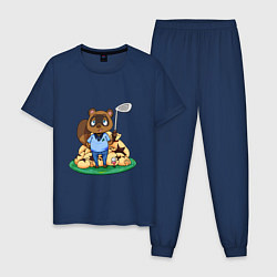 Пижама хлопковая мужская Golf Crossing, цвет: тёмно-синий
