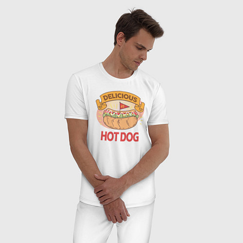Мужская пижама Delicious Hot Dog / Белый – фото 3