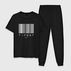 Пижама хлопковая мужская T-FEST, цвет: черный