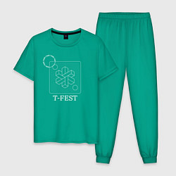 Пижама хлопковая мужская T-FEST 0372 цвета зеленый — фото 1