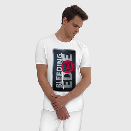 Мужская пижама Bleeding Edge Logo / Белый – фото 3