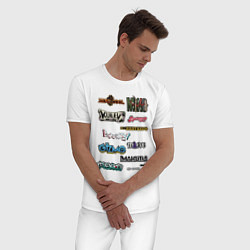 Пижама хлопковая мужская Логотипы команды, цвет: белый — фото 2