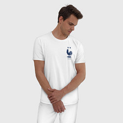 Пижама хлопковая мужская Форма хлопок сборная Франции, цвет: белый — фото 2