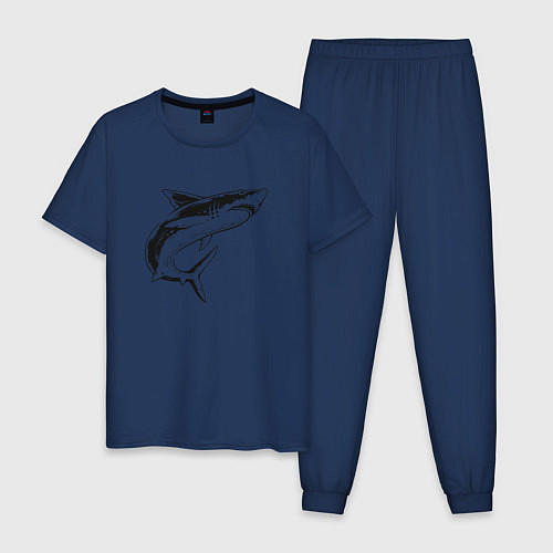 Мужская пижама Акула / Тёмно-синий – фото 1
