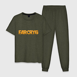 Пижама хлопковая мужская FC6 Logo, цвет: меланж-хаки