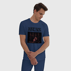 Пижама хлопковая мужская Maneskin, цвет: тёмно-синий — фото 2