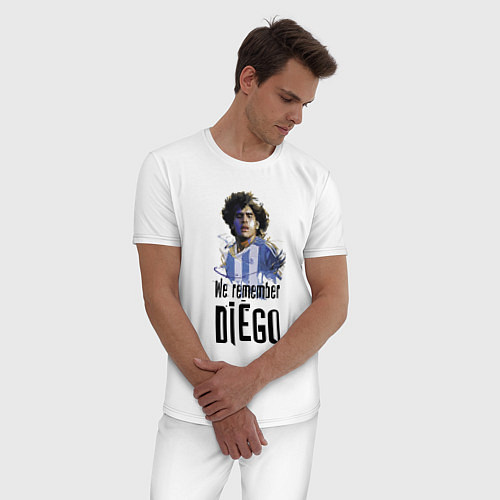 Мужская пижама Диего Марадона Аргентина / Белый – фото 3