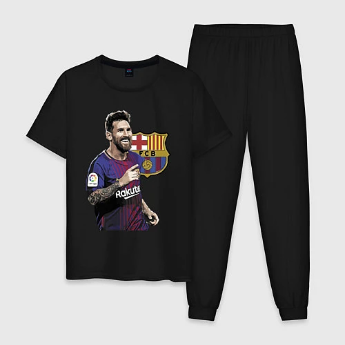 Мужская пижама Lionel Messi Barcelona Argentina / Черный – фото 1