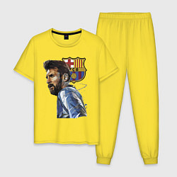 Пижама хлопковая мужская Lionel Messi Barcelona Argentina Striker, цвет: желтый