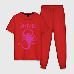 Пижама хлопковая мужская DRIVE, цвет: красный