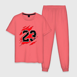 Пижама хлопковая мужская Bulls 23, цвет: коралловый