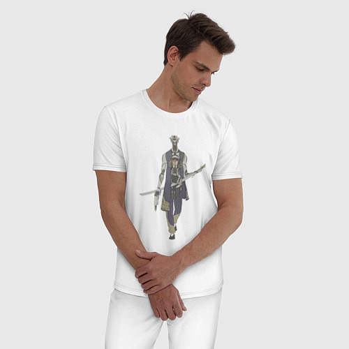 Мужская пижама Робот воин / Белый – фото 3