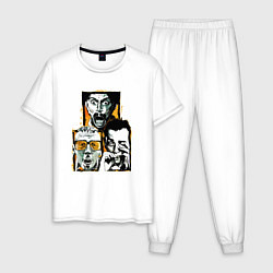 Пижама хлопковая мужская Trainspotting, цвет: белый