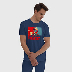 Пижама хлопковая мужская Godfather logo, цвет: тёмно-синий — фото 2