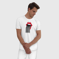 Пижама хлопковая мужская Язык - штрих код, цвет: белый — фото 2