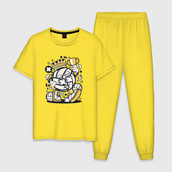Пижама хлопковая мужская Чемпион, цвет: желтый