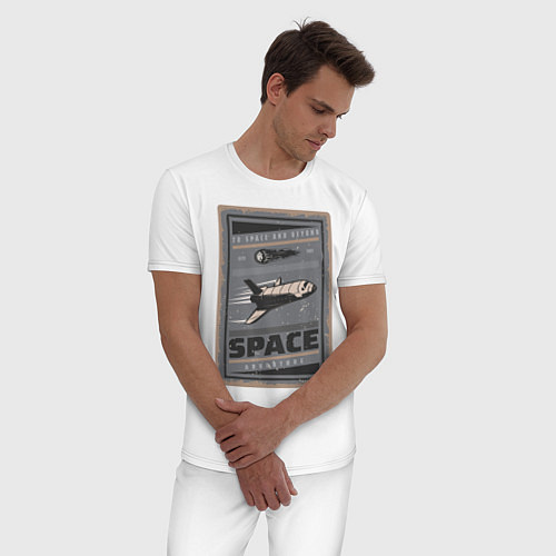 Мужская пижама Космическое приключение / Белый – фото 3