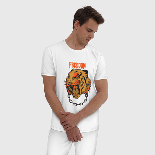 Мужская пижама Тигр / Белый – фото 3