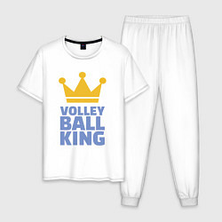 Пижама хлопковая мужская Король волейбола, цвет: белый