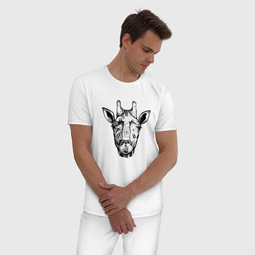 Мужская пижама Голова жирафа / Белый – фото 3