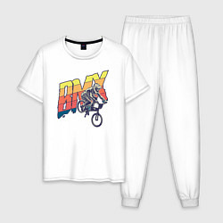 Пижама хлопковая мужская BMX, цвет: белый