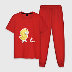 Пижама хлопковая мужская Цыпа, цвет: красный