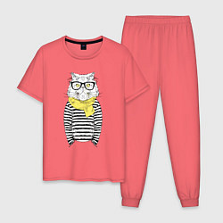 Мужская пижама Hipster Cat