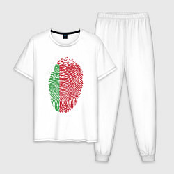 Пижама хлопковая мужская Беларусь - Отпечаток, цвет: белый