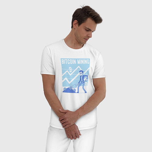 Мужская пижама Майнер крипты / Белый – фото 3
