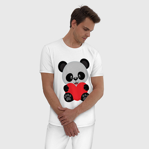 Мужская пижама Love Панда / Белый – фото 3
