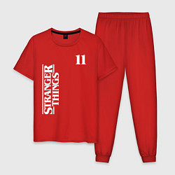 Пижама хлопковая мужская STRANGER THINGS 11, цвет: красный