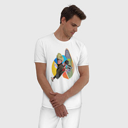 Пижама хлопковая мужская Энди Уорхол pop-art, цвет: белый — фото 2