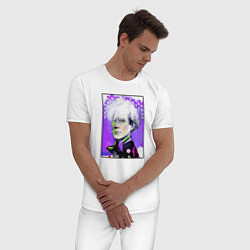 Пижама хлопковая мужская Энди Уорхол, портрет, цвет: белый — фото 2
