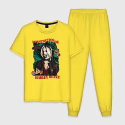 Пижама хлопковая мужская Monstruitos De Harley Quinn, цвет: желтый
