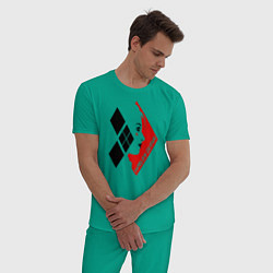 Пижама хлопковая мужская Отряд Самоубийц Harley Quinn, цвет: зеленый — фото 2