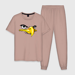 Пижама хлопковая мужская Орёл, цвет: пыльно-розовый