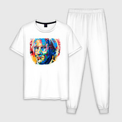 Пижама хлопковая мужская Портрет Художника Andy Warhol, цвет: белый