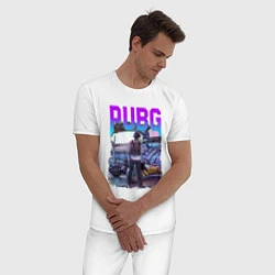 Пижама хлопковая мужская PUBG NEON ПУБГ НЕОН Z, цвет: белый — фото 2