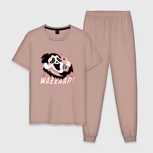 Мужская пижама Очень страшное кино - Wazzaap Крик / Пыльно-розовый – фото 1
