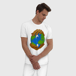 Пижама хлопковая мужская Wu-Tang World, цвет: белый — фото 2