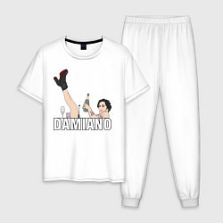 Пижама хлопковая мужская Damiano Maneskin, цвет: белый